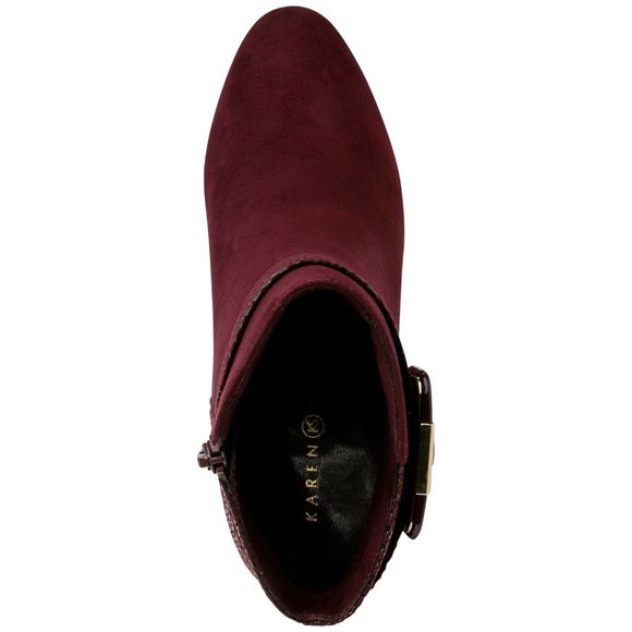 Karen Scott Ivyy Mixed-Media Heeled Booties Wine Snake Size 7 M - Picture 4 of 7